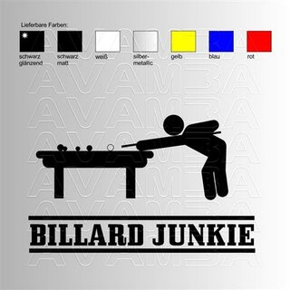 Billard Junkie   Billard Aufkleber / Sticker