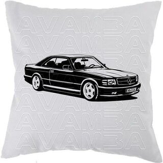 Mercedes Benz C126 V2 380 SEC 420 SEC 500 SEC  Car-Art-Kissen / Car-Art-Pillow