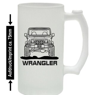 Jeep Wrangler TJ  Grafik Front (1997 - 2006) Bierkrug / Beermug m. Aufdruck
