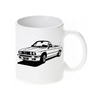 BMW 3er E30 Cabrio (1985 - 1994) Tasse / Keramikbecher m. Aufdruck