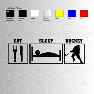 Eishockey: Eat, Sleep, Hockey Aufkleber Sticker