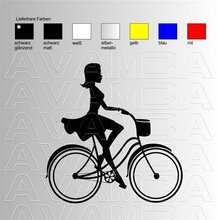 Fahrradfahren; Lady auf Rad Aufkleber Sticker