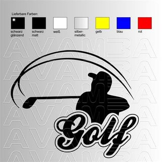 Golf; Abschlag Aufkleber Sticker