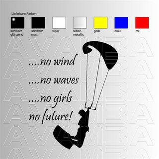 Kiteboarding, Kitesurfing; No girls.. Aufkleber Sticker