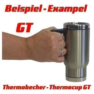 Jeep Wrangler V2 Thermobecher Edelstahl, handbedruckt Automobilgrafik mit (with) Racingflags/Text Thermobecher GT (ca. 550 ml)