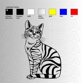 Aufkleber / Sticker Katze - getigert