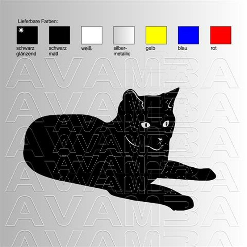 Aufkleber / Sticker Katze - liegend - AVAMBA SHOP - die schönsten Aut