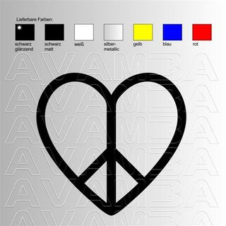 Aufkleber/Sticker Herz (5) Peace Heart