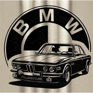 BMW CS E9 Logoversion  Thermobecher Edelstahl, handbedruckt