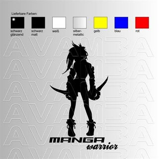 Manga warrior girl (silhouette)