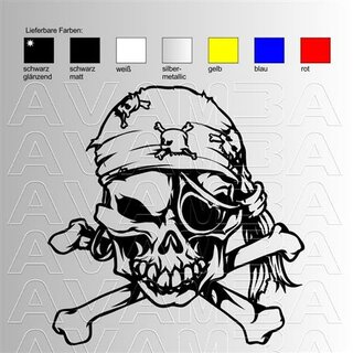 Aufkleber Schädel Pirate Skull