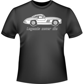 Mercedes Benz 300 SL Flügeltürer Legends never die   T-Shirt / Kapuzenpullover (Hoodie)