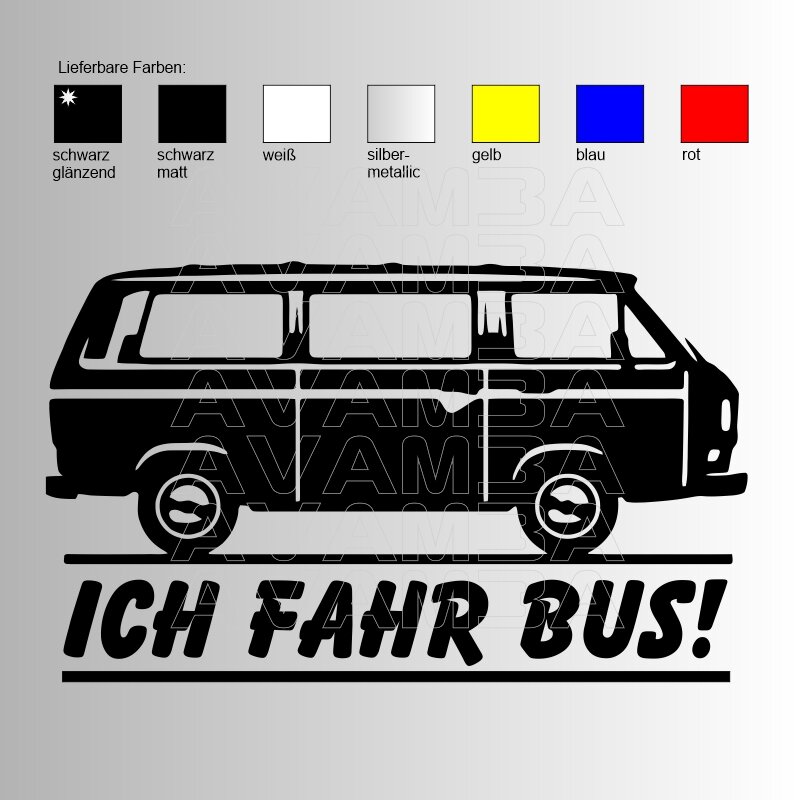VW BUS T3 Ich fahr Bus Sticker Aufkleber Autoaufkleber - AVAMBA SHOP