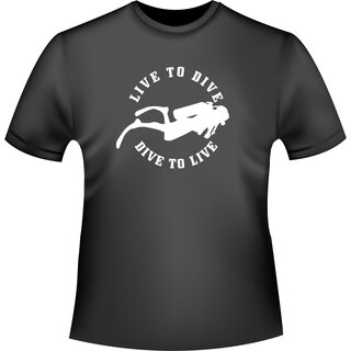 Live to Dive Taucher T-Shirt/Kapuzenpullover (Hoodie)