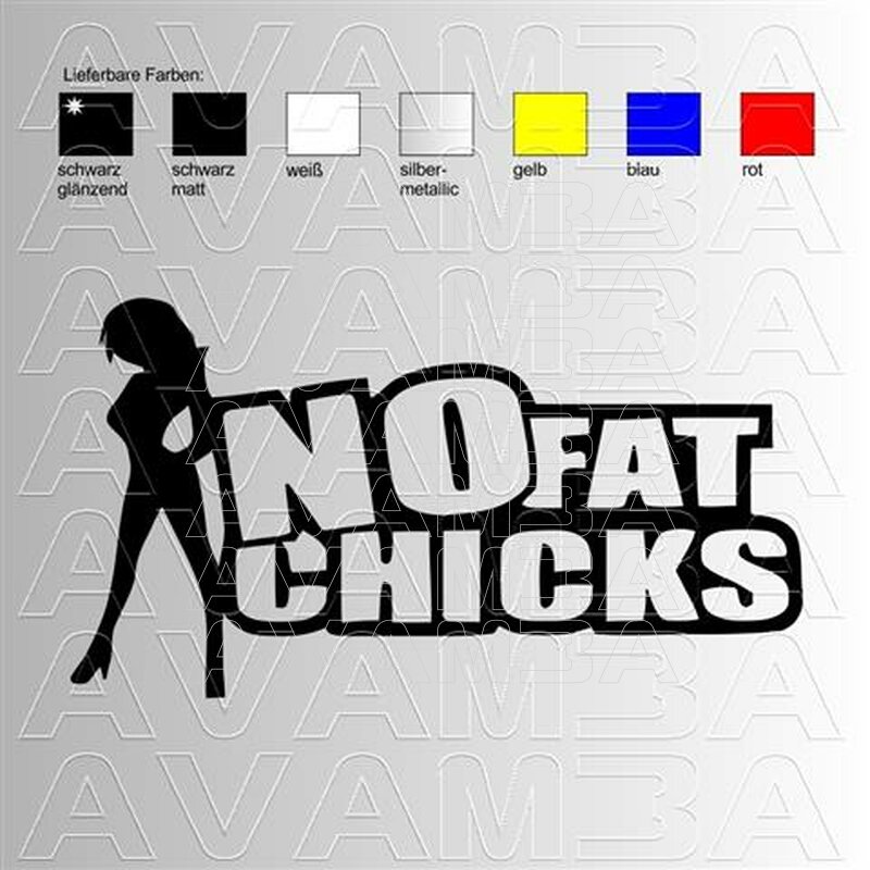 No fat chicks Version2 Sticker Aufkleber Autoaufkleber - AVAMBA SHOP