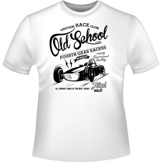 Vintage Old School Car Race T-Shirt/Kapuzenpullover (Hoodie)