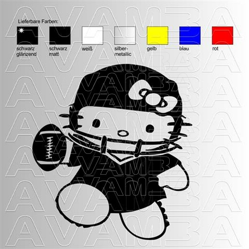 Hello Football Kitty Sticker Aufkleber Autoaufkleber - AVAMBA SHOP