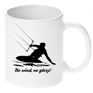 Kiteboarding  No wind - no glory / Keramikbecher m. Aufdruck