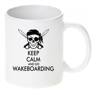 Wakeboarding Keep calm... / Keramikbecher m. Aufdruck