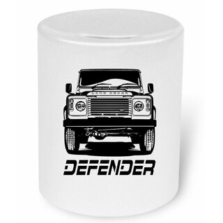 Land Rover Defender Frontview   Moneybox / Spardose mit Aufdruck