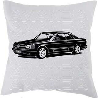 Mercedes Benz SEC  C126 380 420  500 560 (1981 - 1991) - Car-Art-Kissen / Car-Art-Pillow