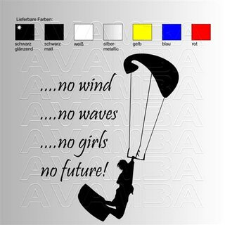 Kitesurfen - No girls....  Aufkleber / Sticker