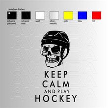 Eishockey Keep calm and play hockey Aufkleber / Sticker