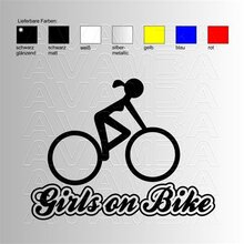Girls on bike   Biking / Radfahren Aufkleber / Sticker