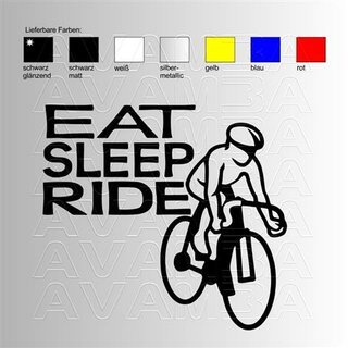 Radrennfahrer EAT-SLEEP-RIDE  Biking / Radfahren Aufkleber / Sticker