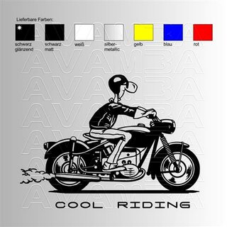 Motorrad Cool Riding Aufkleber / Sticker - AVAMBA SHOP - die schönste