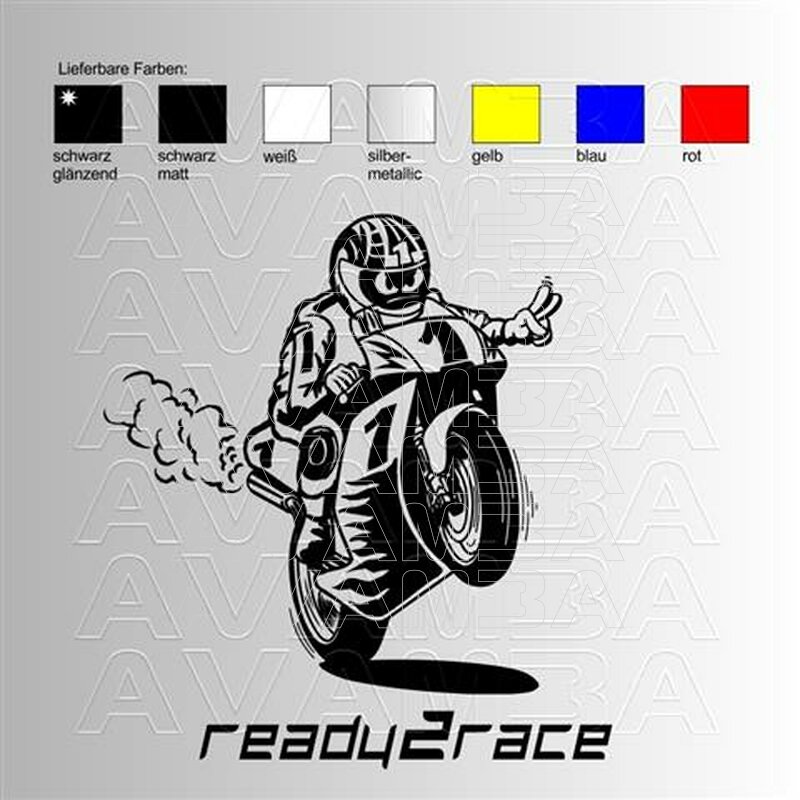 Motorrad ready2race Aufkleber / Sticker - AVAMBA SHOP - die schönsten