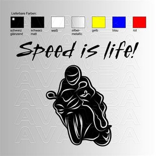 Motorrad Speed is life Aufkleber / Sticker - AVAMBA SHOP - die schöns