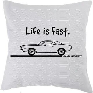 Dodge Challenger Life is fast Car-Art-Kissen / Car-Art-Pillow