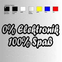 0% Elektronik 100% Spass