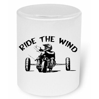 Kitebuggy  Moneybox Ride the wind / Spardose mit Aufdruck