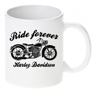 Harley Davidson Ride forever Tasse / Keramikbecher m. Aufdruck