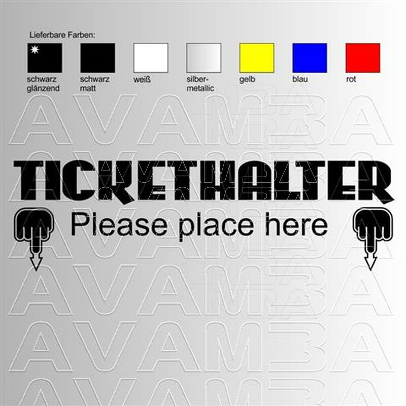 Tickethalter (Pfeile nach unten) Sticker Aufkleber Autoaufkleber - AV