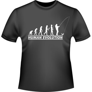 Anglershirt Human Evolution T-Shirt/Kapuzenpullover (Hoodie)