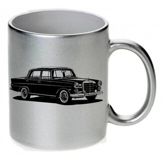 Mercedes W110 Heckflosse Version 2  (1961 - 1968)  Tasse / Keramikbecher m. Aufdruck