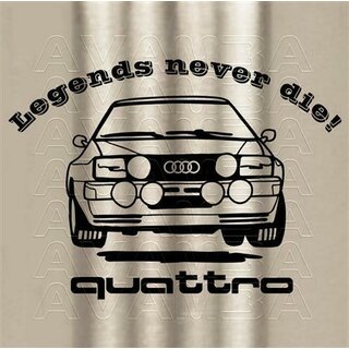 Audi Quattro Legends never die  Thermobecher Edelstahl, handbedruckt